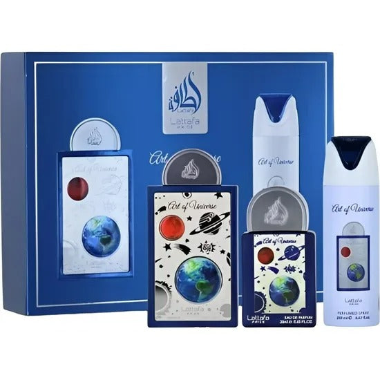 Kit Lattafa Pride Art of Universe EDP 100ml + Desodorante 200ml + Miniatura 20ml Unissex